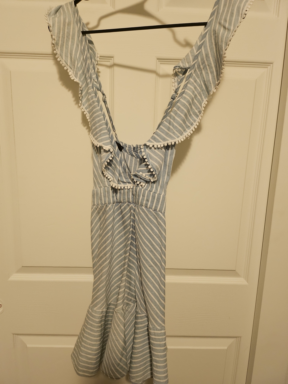 Forever 21 Blue and White Striped Ruffle Dress - Picture 4 of 5